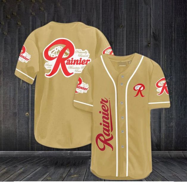 Light Brown Rainier Beer Christmas Gift Baseball Jersey HU