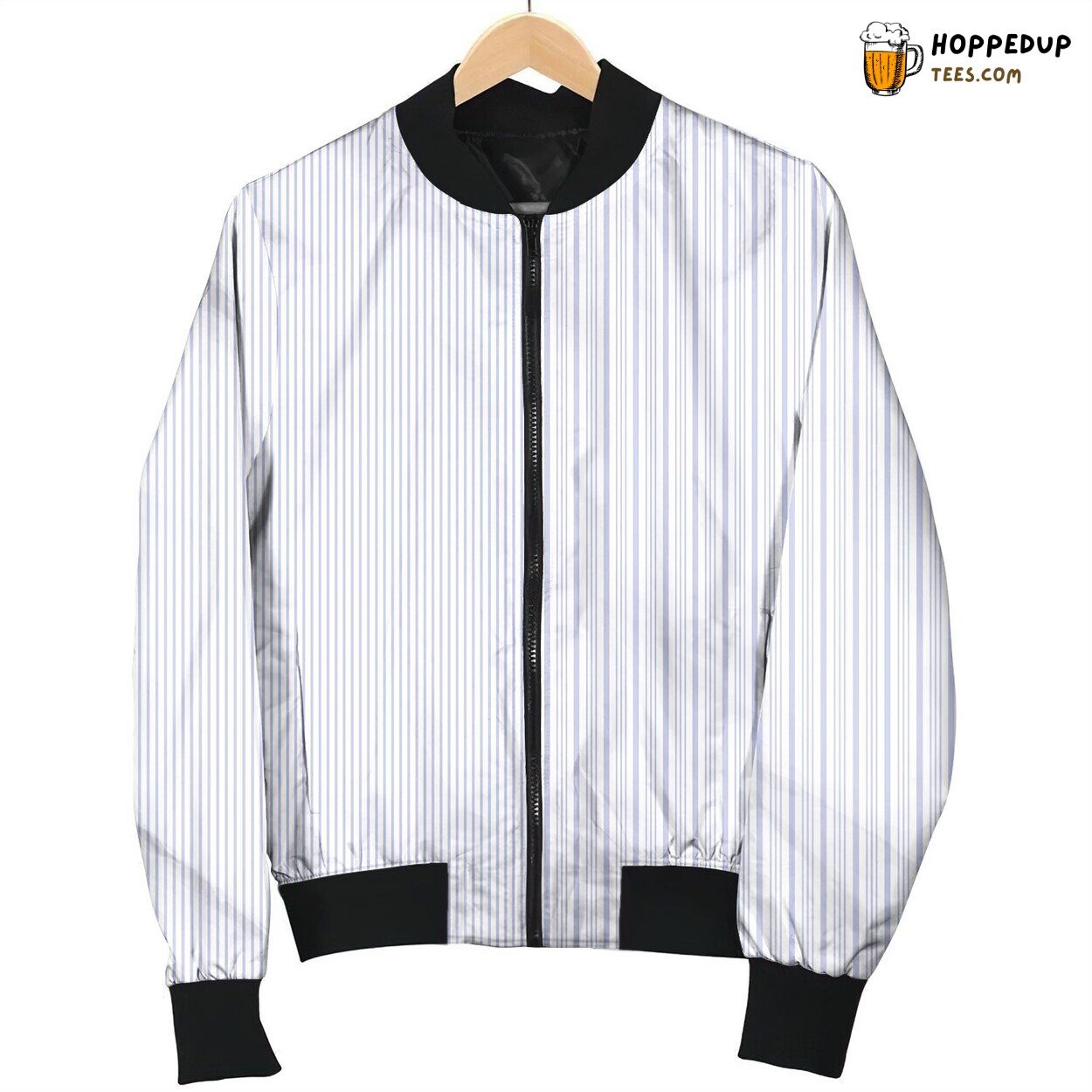 Light Hairline Stripe Bomber Jacket