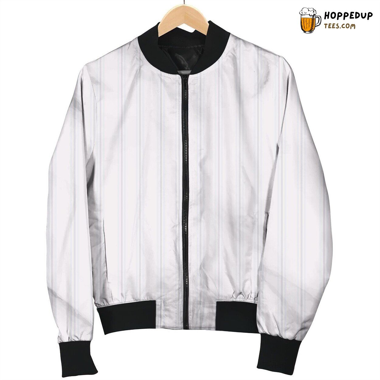 Light Purple Pinstripe Bomber Jacket