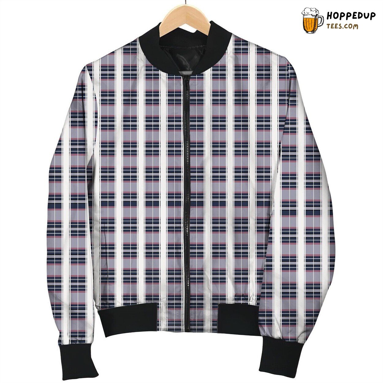 Light Purple Tattersall Bomber Jacket