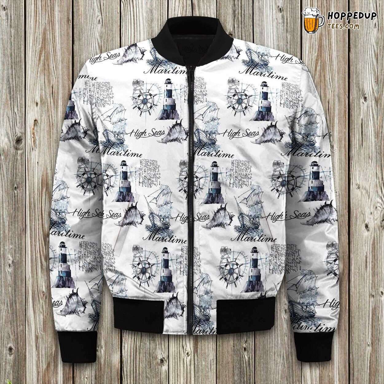 Lighthouse Anchor Theme Winter Bomber Jacket Exclusive Edition