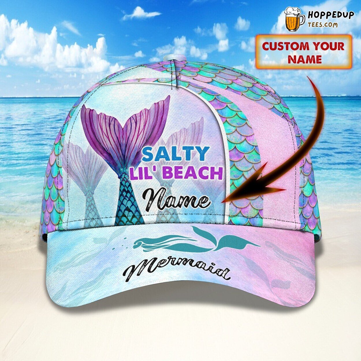 Lil’ Beach Mermaid 3D Classic Cap Personalized Unique Name Design Trend