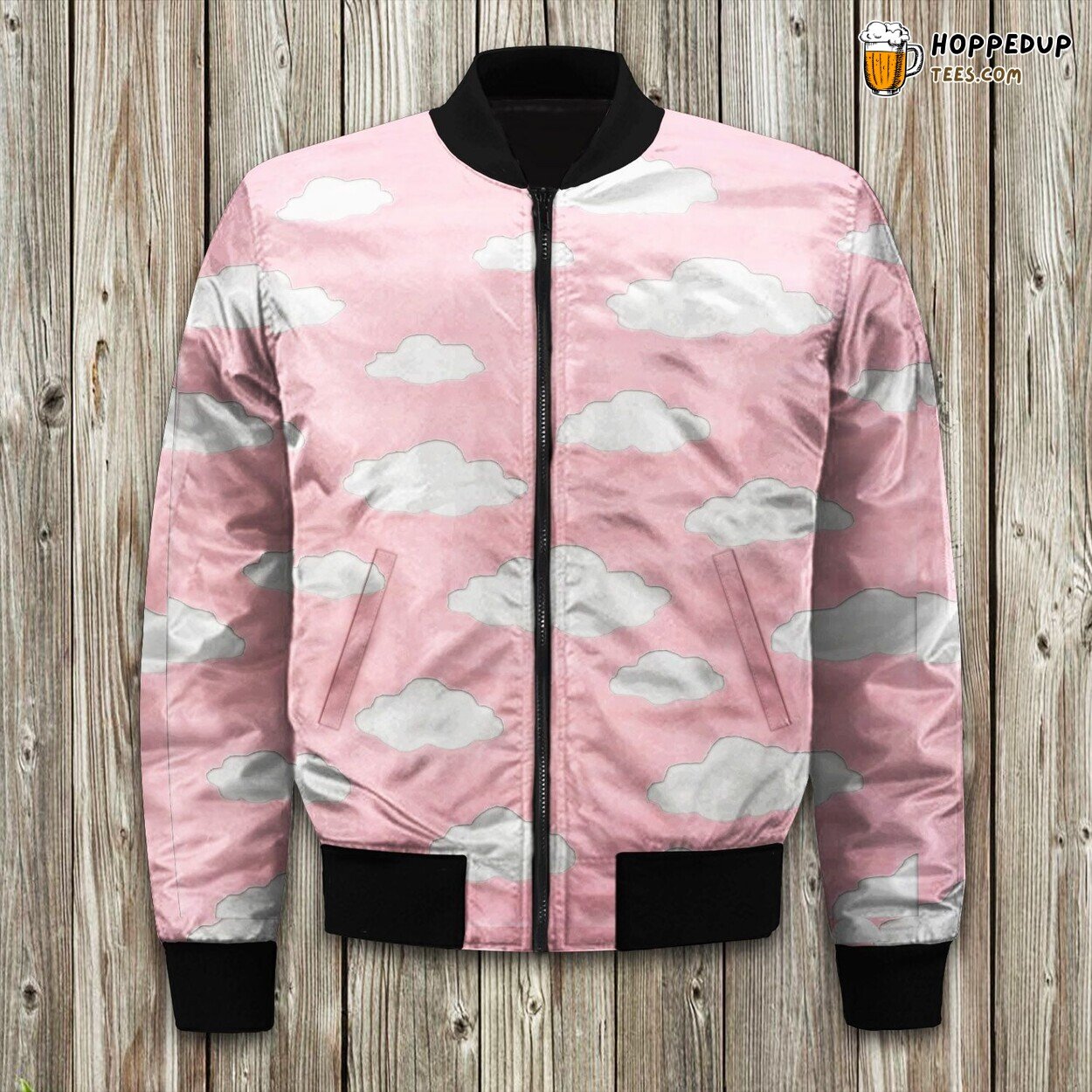Lily Cloudy Sachiko Handtufted Pink Bomber Jacket