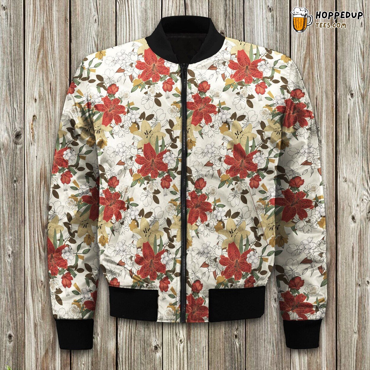 Lily Retro Pattern Bomber Jacket