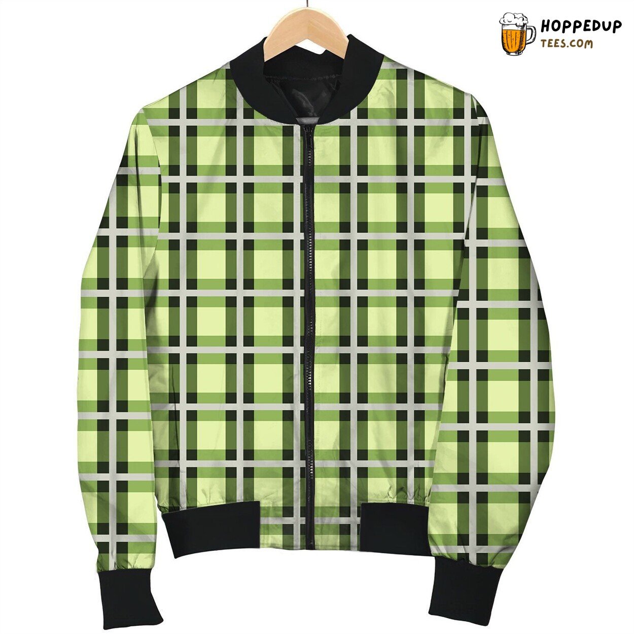 Lime Green Tattersall Bomber Jacket