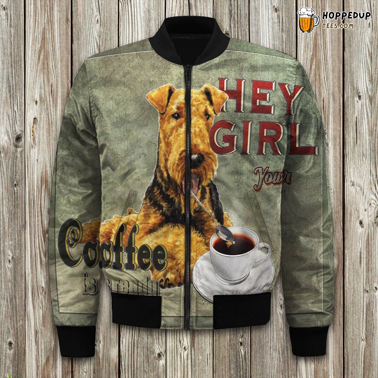 Limited Edition Airedale Terrier Winter Bomber Jacket Style