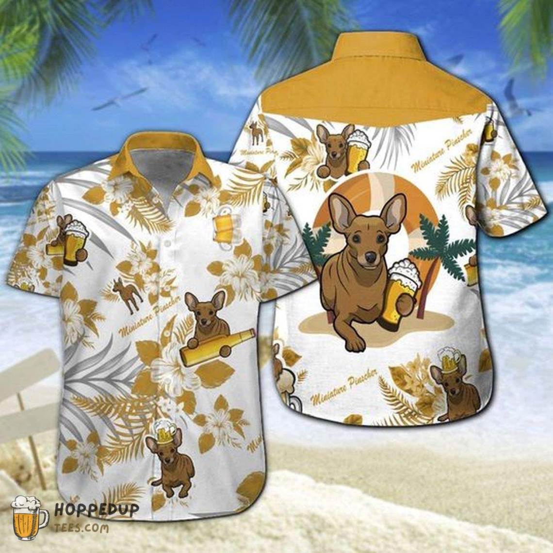 Link Miniature Pinscher And Beer Best Hawaiian Shirts