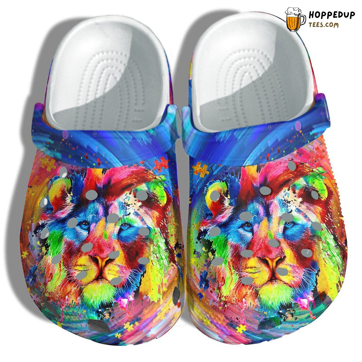 Lion Autism Dad Shoes Awareness Theme Croc Clogs Father’s Day Gift
