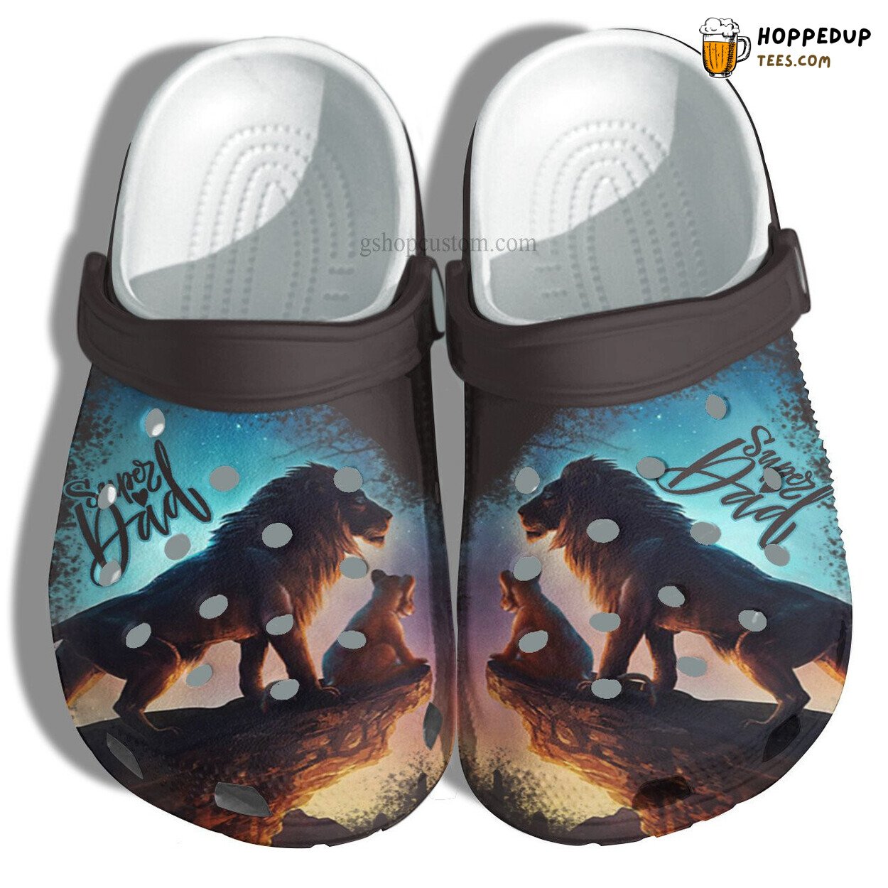 Lion Dad Son Father Day Pround Grandpa Customized Croc Shoes