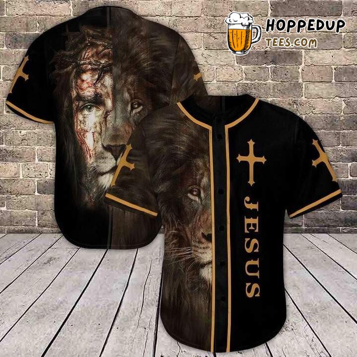 Lion Faith Jesus Graphic Baseball Jersey Unique 3D Design Special Tee