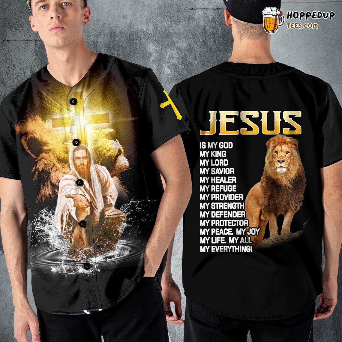 Lion JesuIMy God My King My Lord Baseball Tee Jersey Shirt | 5XL Full Size