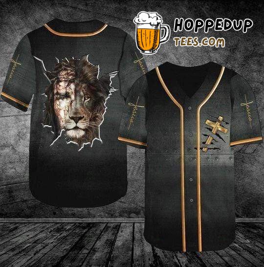 Lion Jesus Cross My Heart Wall Cross Baseball Tee Jersey Shirts 3D Lion Jesus Cross My Heart Wall Cross Baseball Tee Jersey Shirts 3D