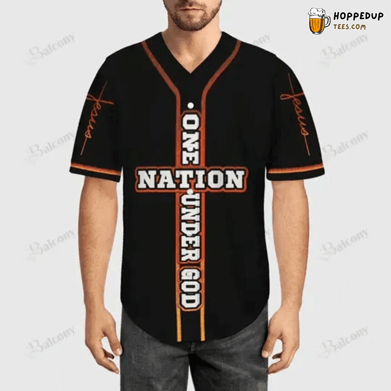 Lion Lamb One nation under God Baseball Tee Jersey Shirts 3D