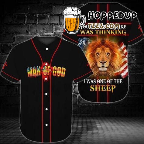 Lion Themed Man Of God Baseball Jersey Distinctive Unique Edition Design