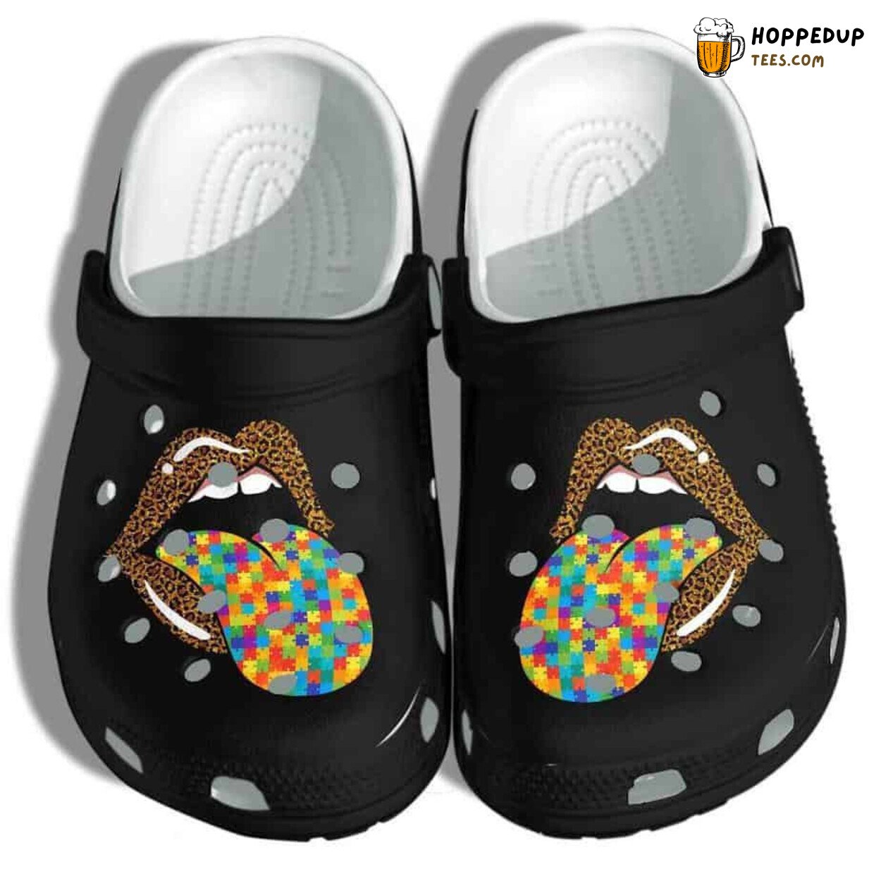 Lip Autism Awareness Leopard Puzzle Cute Shoes Gifts Women Daughter