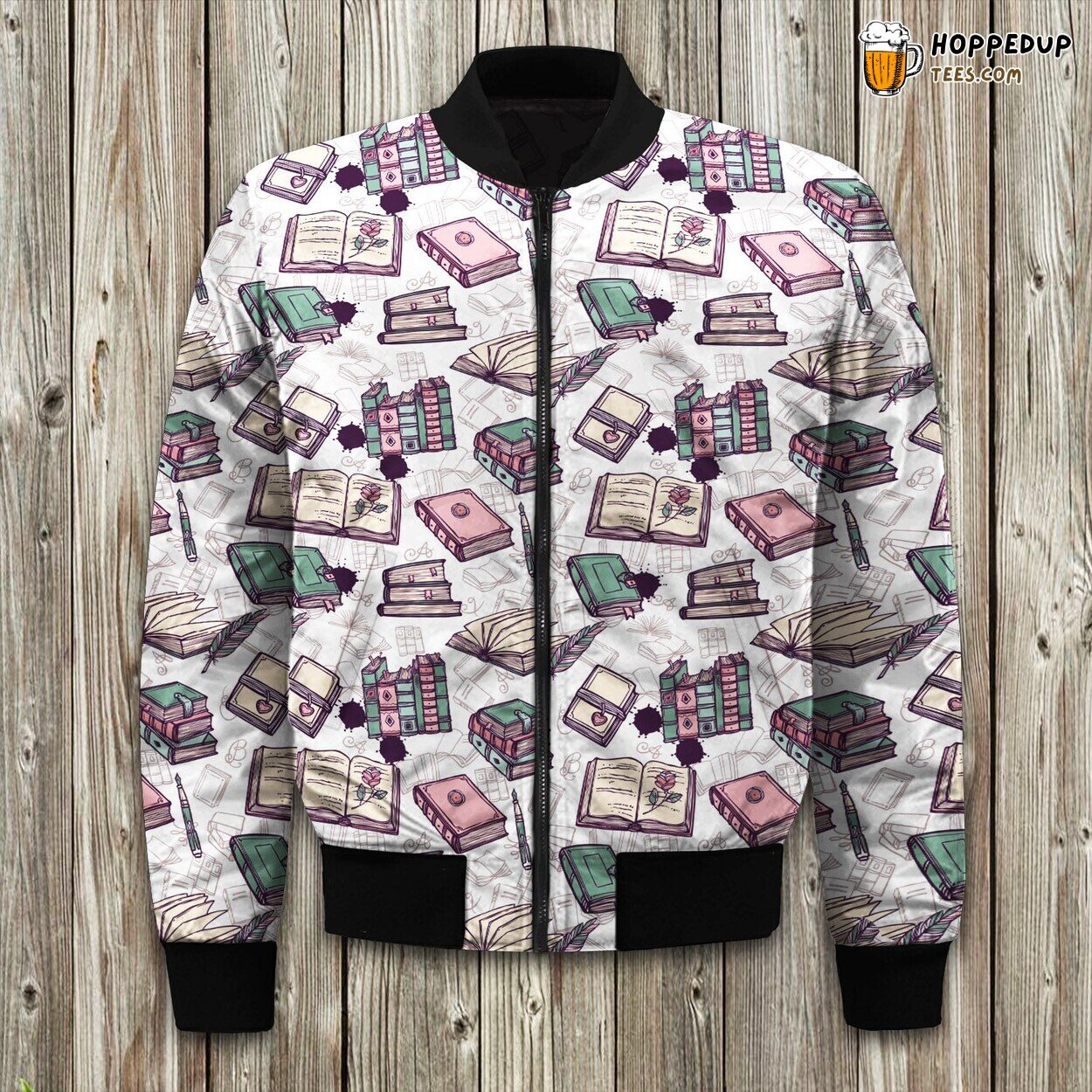 Literary Book Covers Inspired Bomber Jackets Winter Reading
