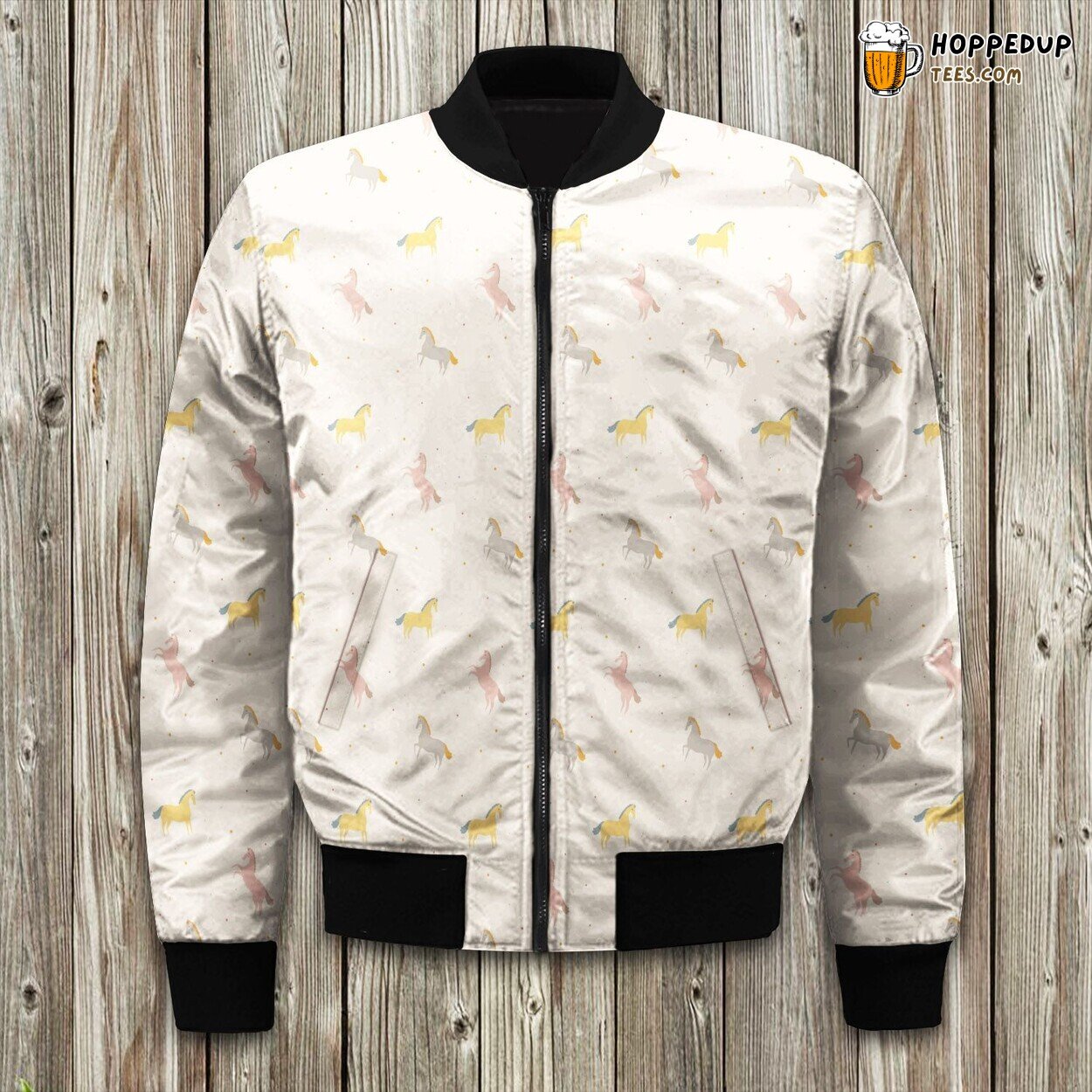 Litte Cute Horse With Polka Dot Bomber Jacket