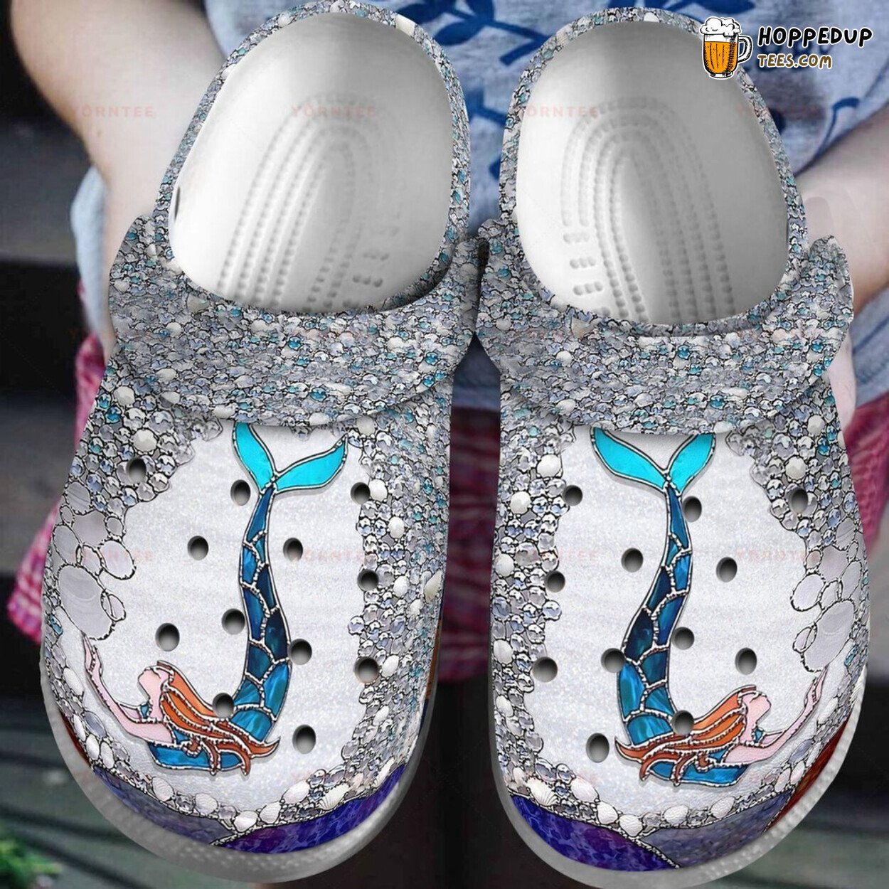 Little Mermaid Ocean Theme Rubber Clogs Shoes Comfortable Fantasy Style