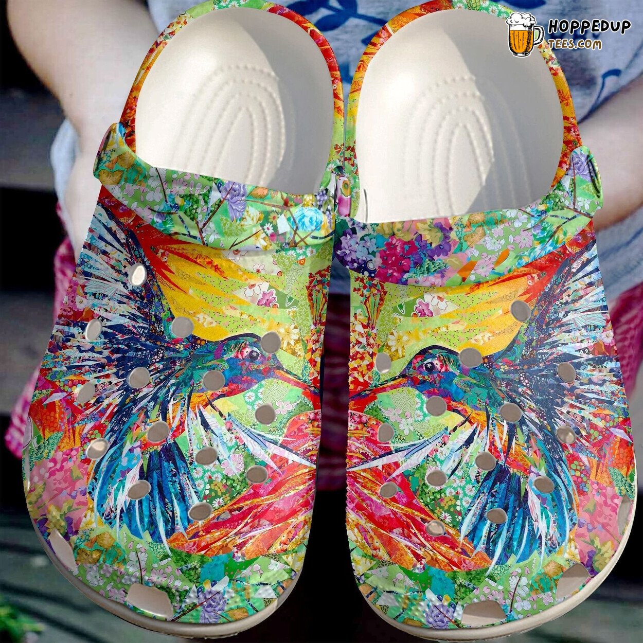 Lively Hummingbird Colorful Bird Design Clogs Mother Day Gift Shoes
