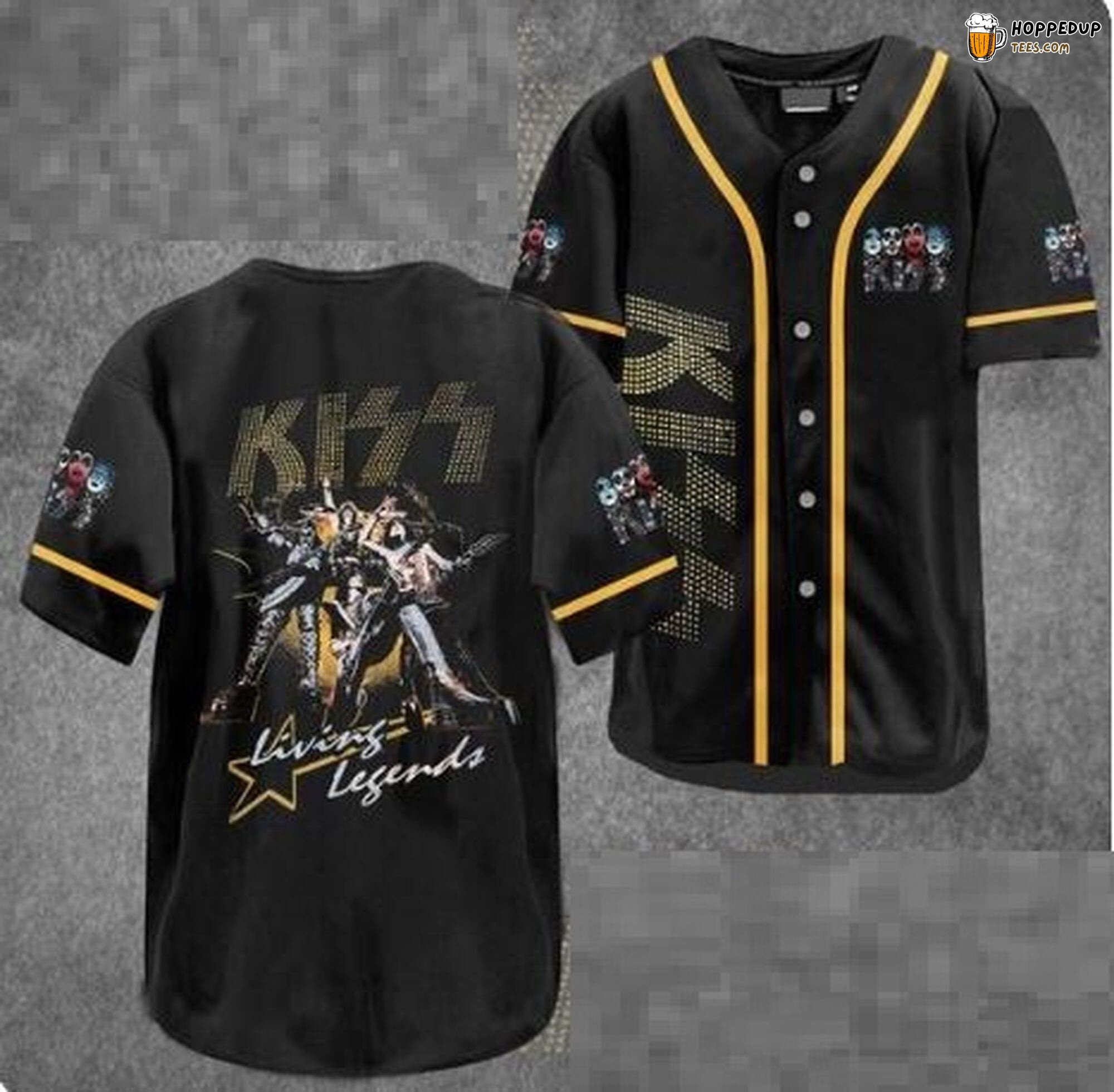 Living Legends Inspired Kiss Baseball Jersey Unique Distinctive Design Look