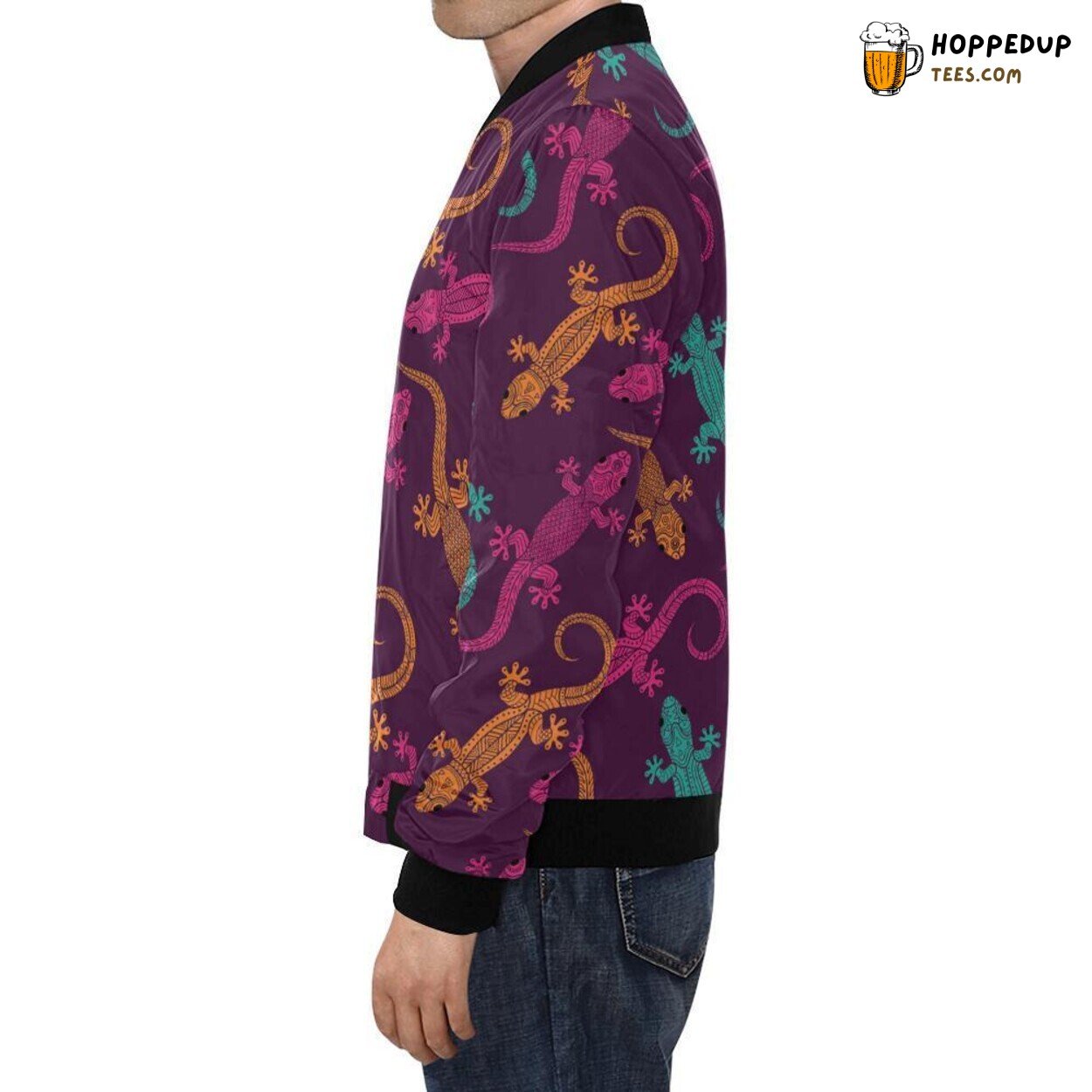 Lizard Pattern Print Design Theme Men’s Bomber Jacket