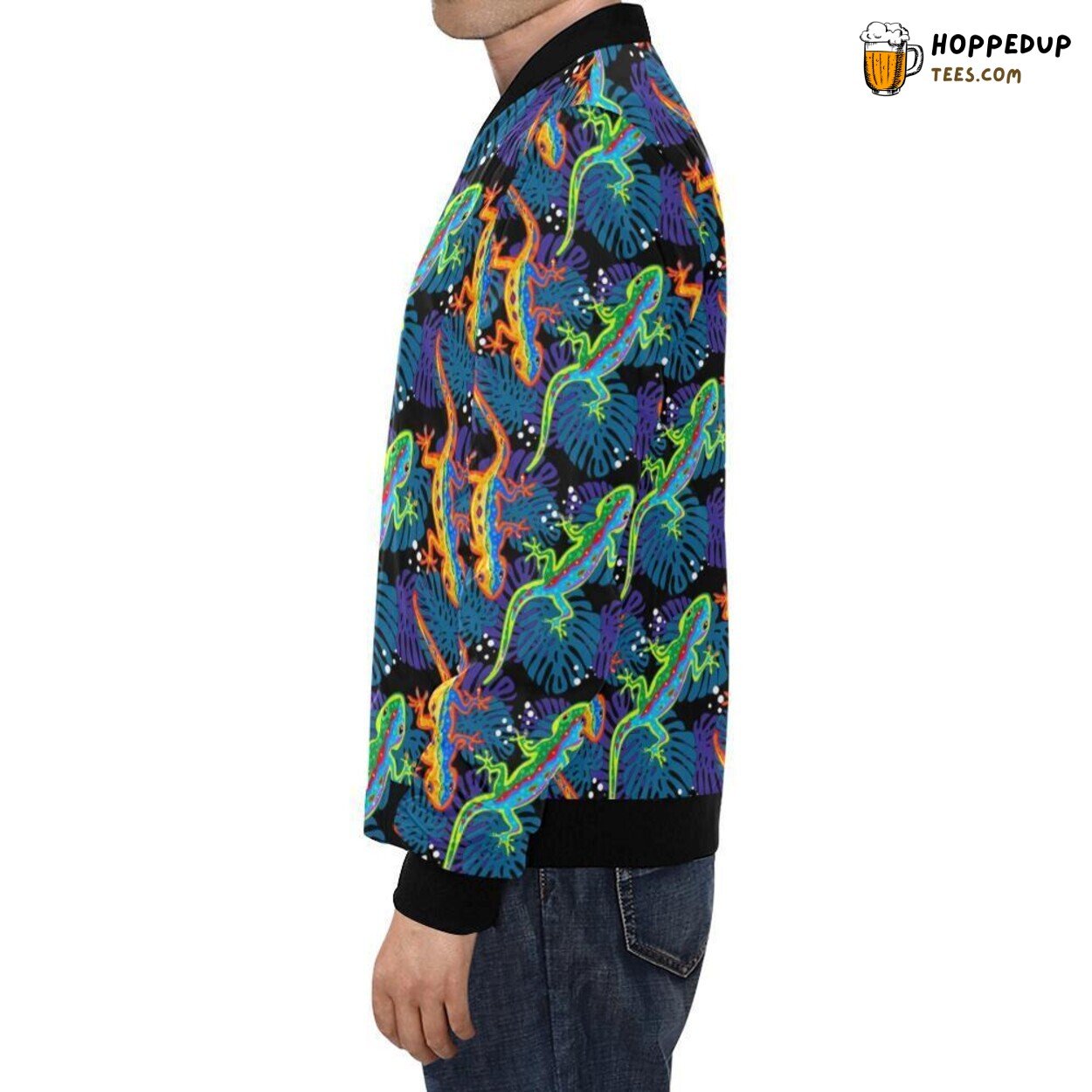 Lizard Print Pattern Design Men’s Unique Bomber Jacket Theme