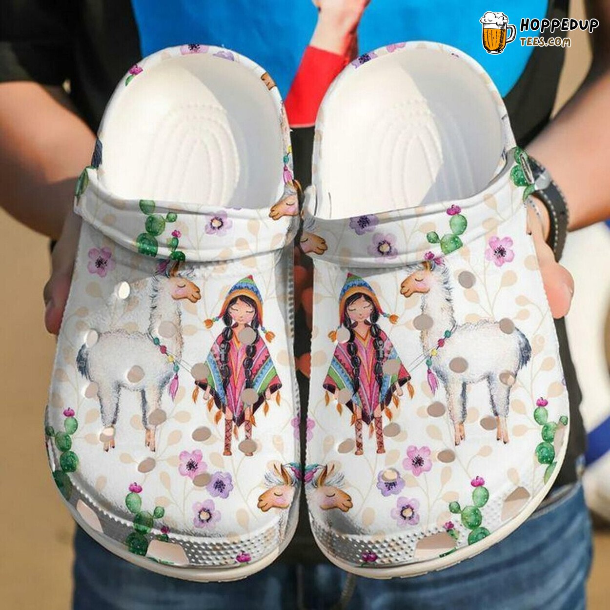 Llama And Child Personalized Rubber Clog Shoes Comfy Footwear for Animal Fans