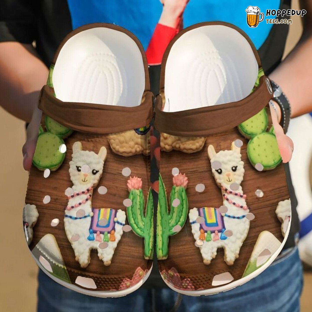 Llama Cookie Themed Comfortable Unique Stylish Rubber Clog Shoes