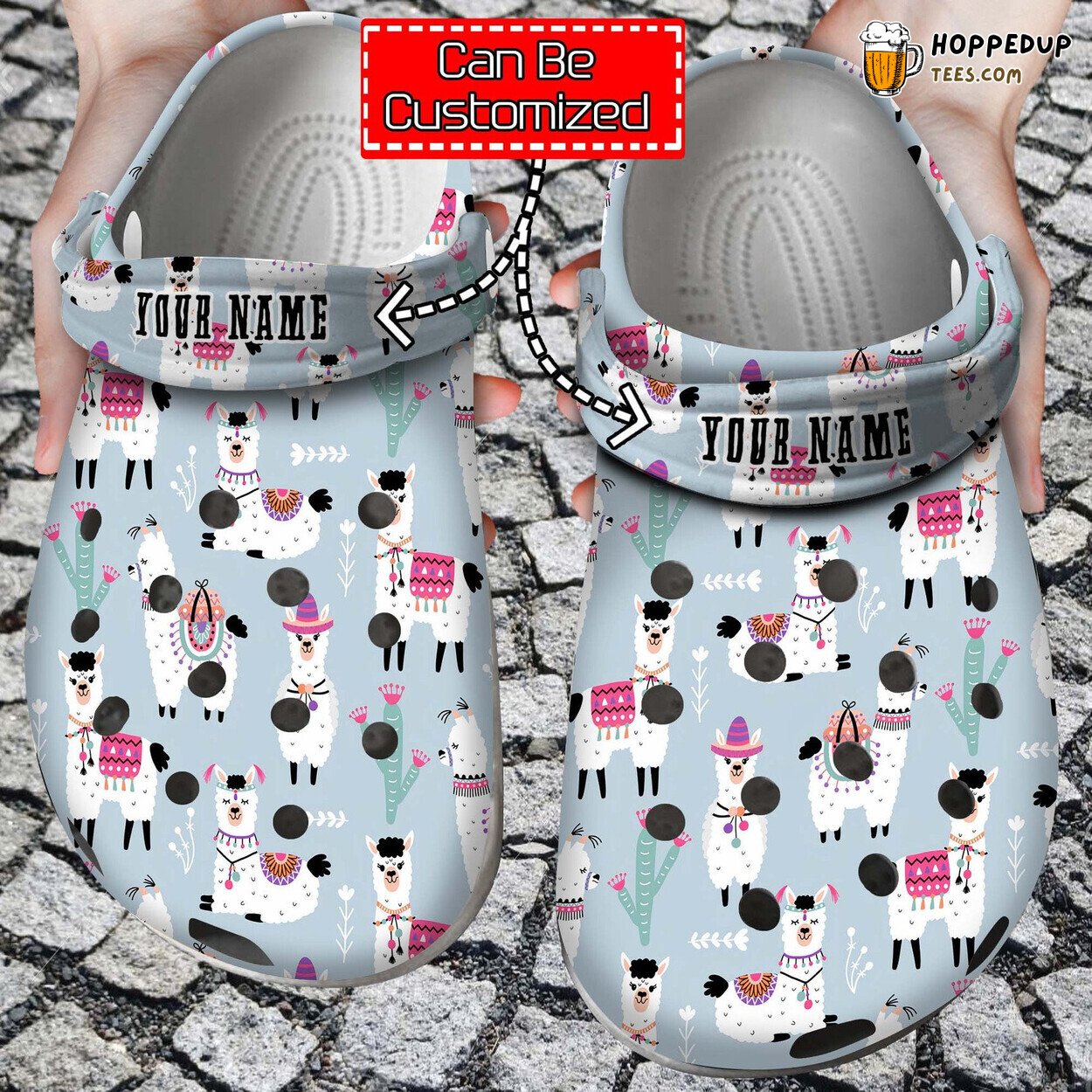 Llama Pattern Alpaca Lover Comfortable Summer Clogs Llama Design