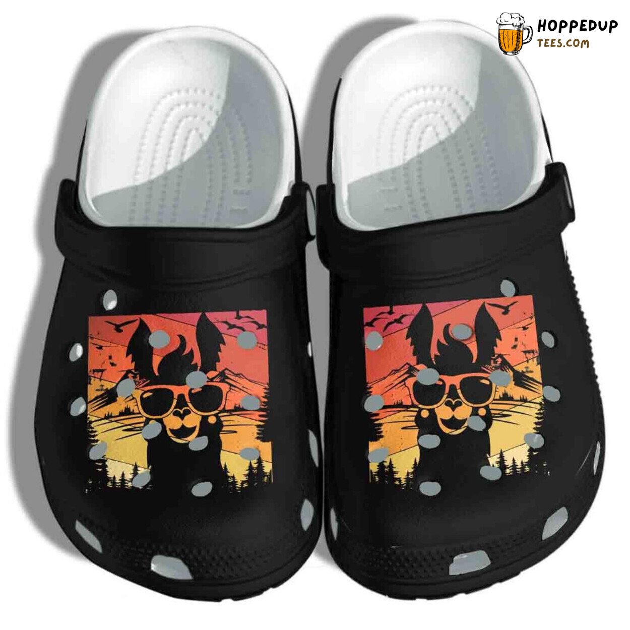 Llama Retro Style Alpaca Lover Gift Comfy Rubber Clog Footwear