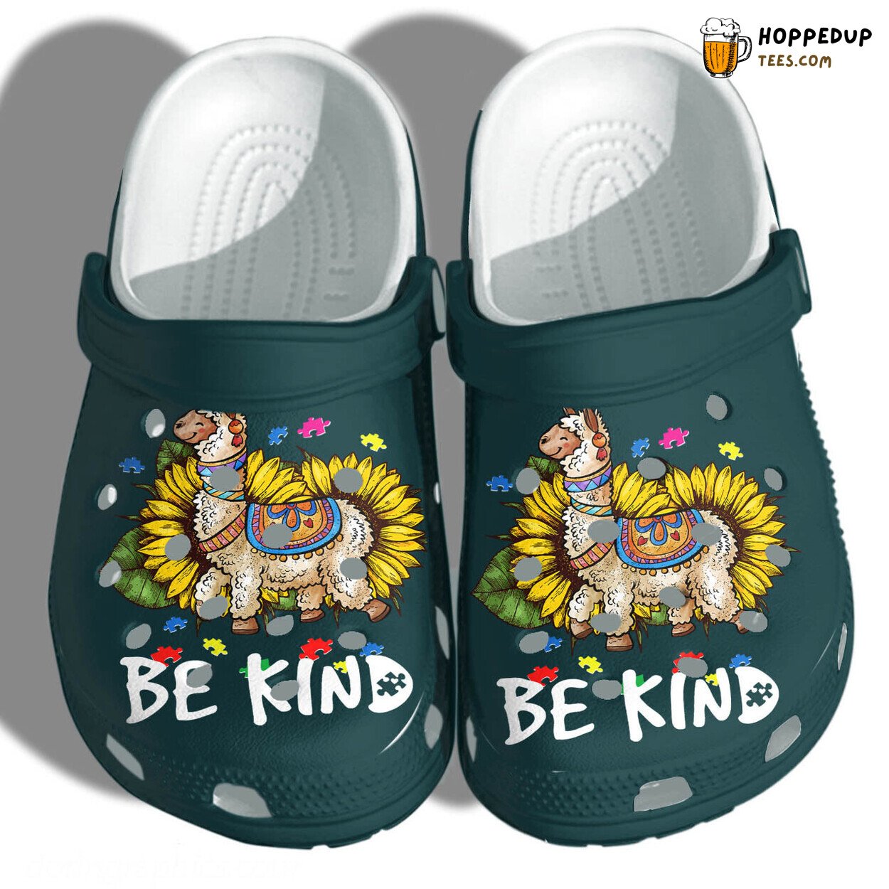 Llama Sunflower Merchandise Shoes Custom Gifts Autism Awareness Be Kind 2022