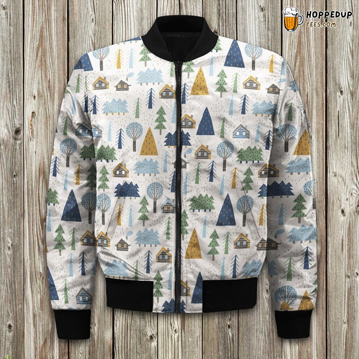 Lodge Grey Pattern Bomber Jacket