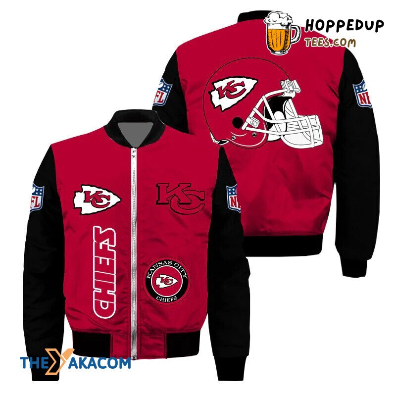 Logos Black Red Kansas City Super Bowl Team Bomber Jacket Champion Delight