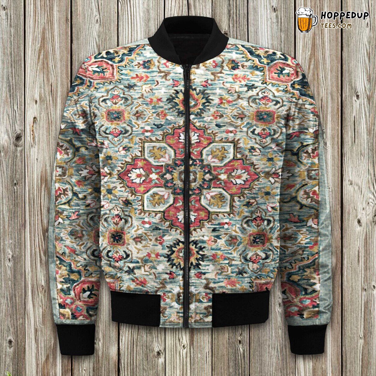Loloi Zharah Light Blue Multi Hooked Bomber Jacket