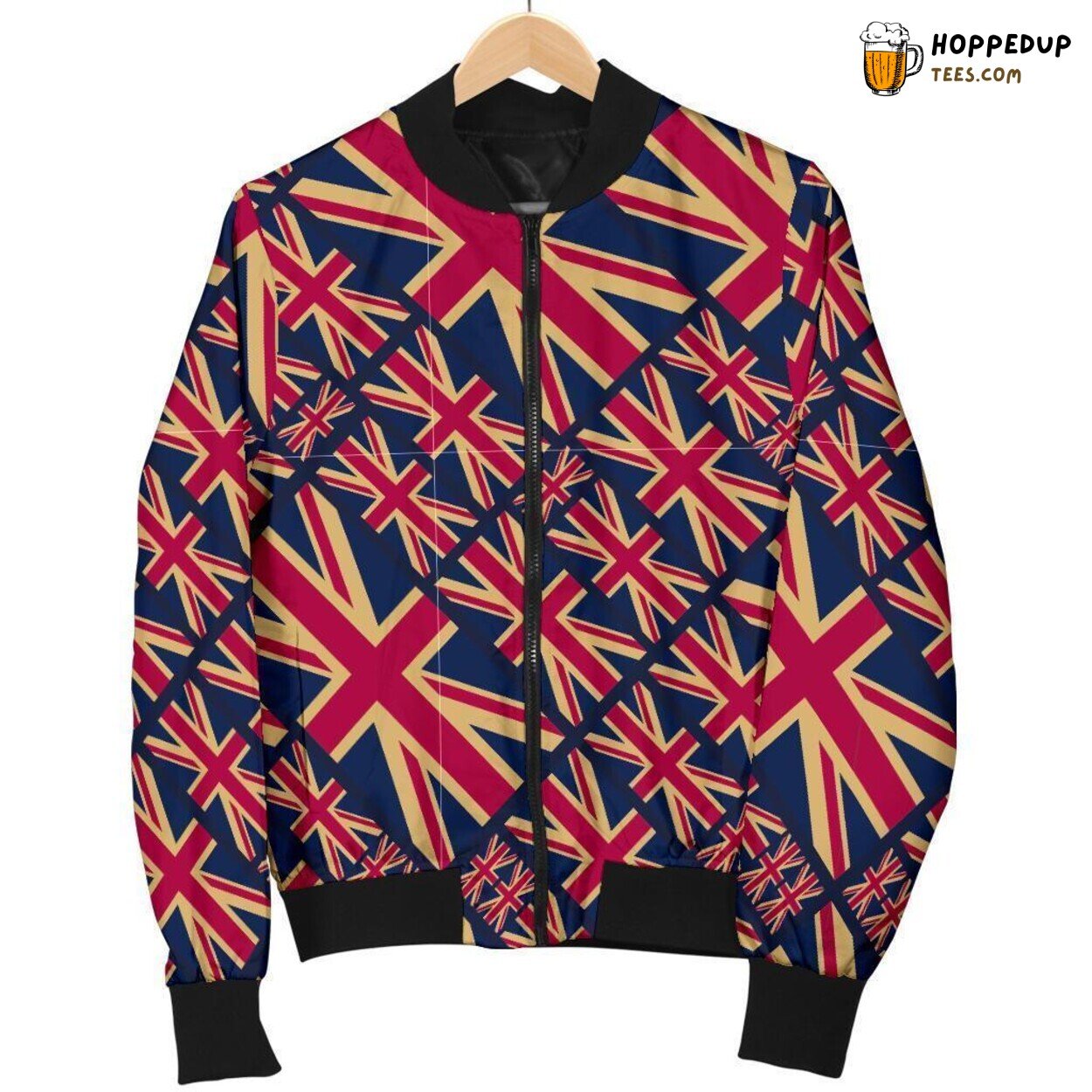 London’s Iconic British Flag Men’s Bomber Jacket Unique Pattern Design Art