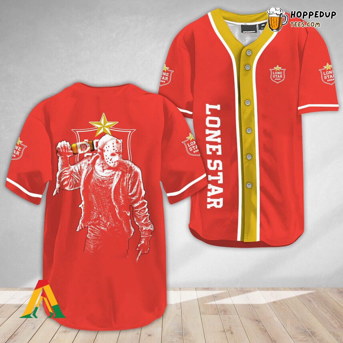 Lone Star Beer Jason Voorhees Distinct Horror Baseball Jersey Design