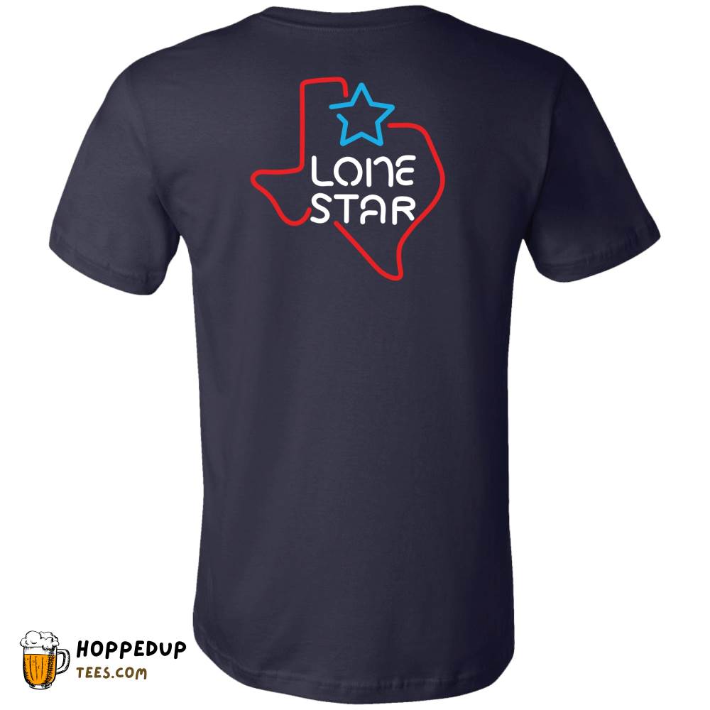 Lone Star Beer Texas Neon Navy Back Graphic T-Shirt – HU
