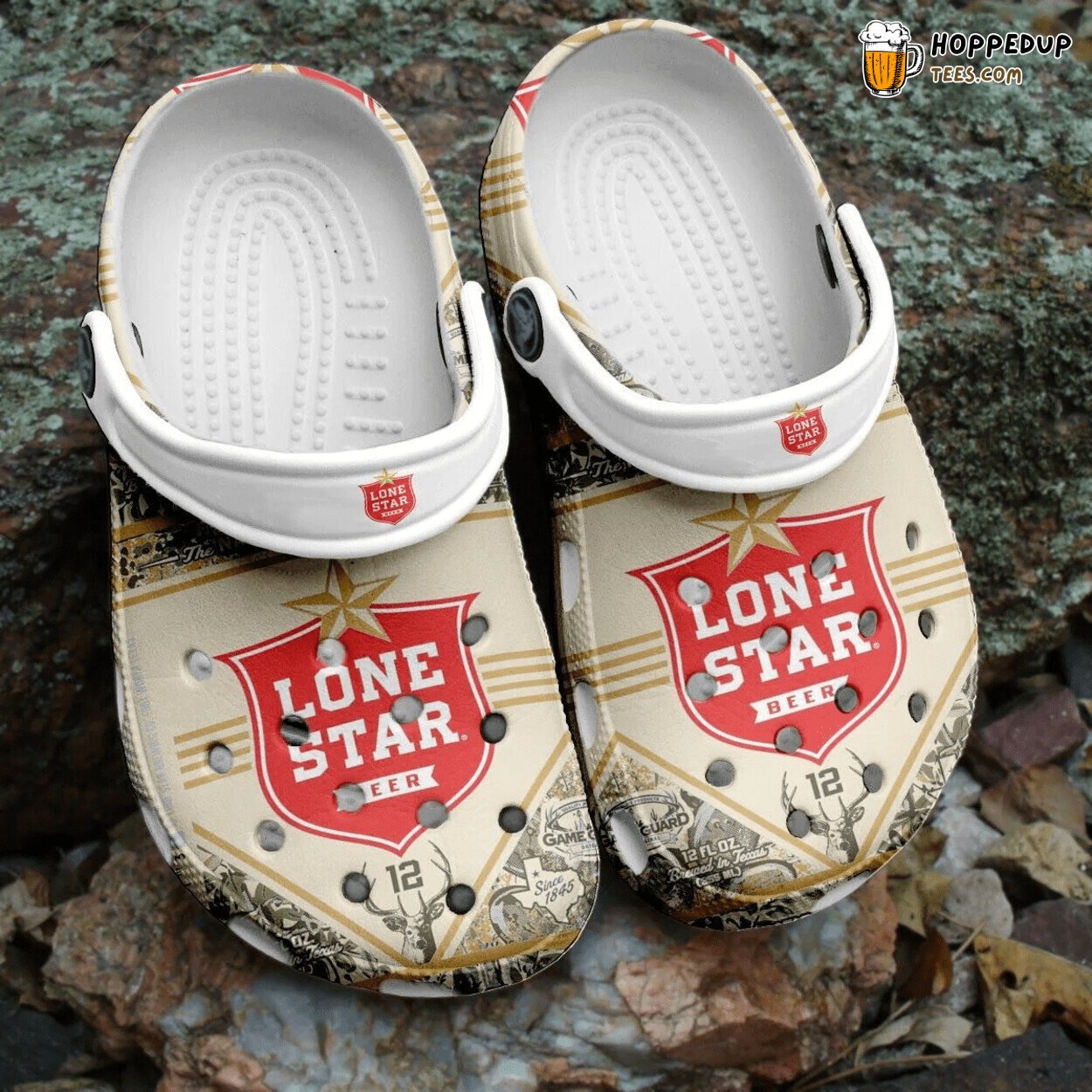 Lone Star Beer Themed Clogs Comfortable Durable Unique Style