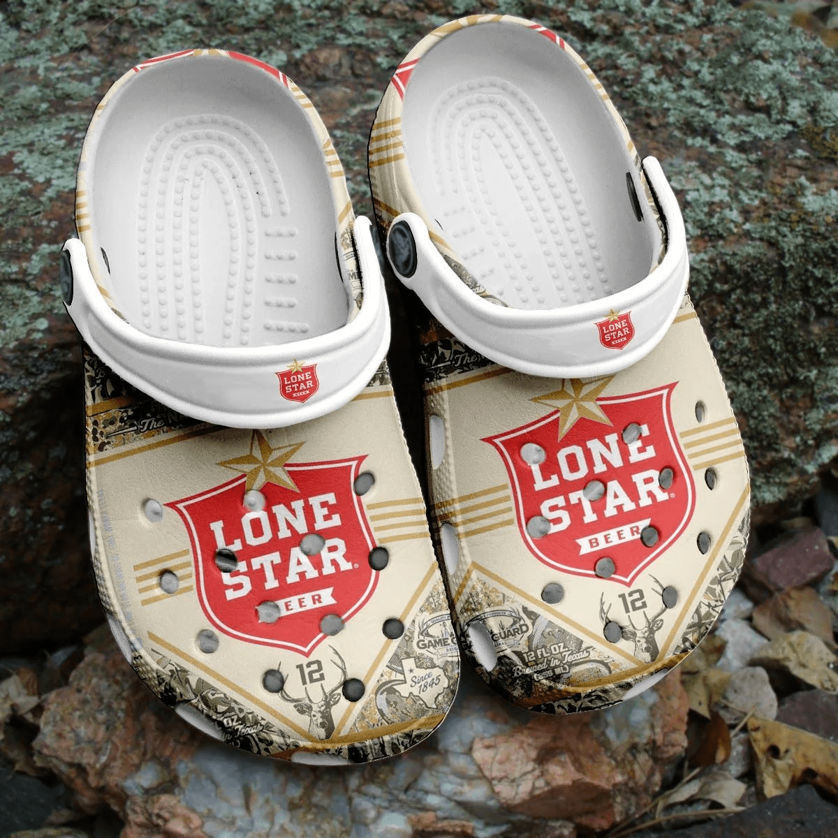 Lone Star Beer Themed Comfy Crocband Clogs HU