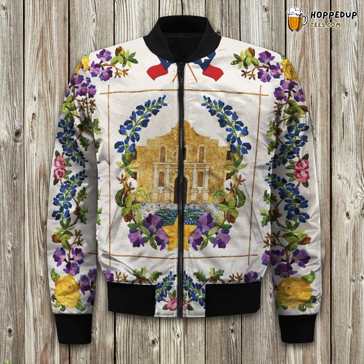 Lone Star Spirit Texas Theme Winter Bomber Jacket Frontier Elegance Design