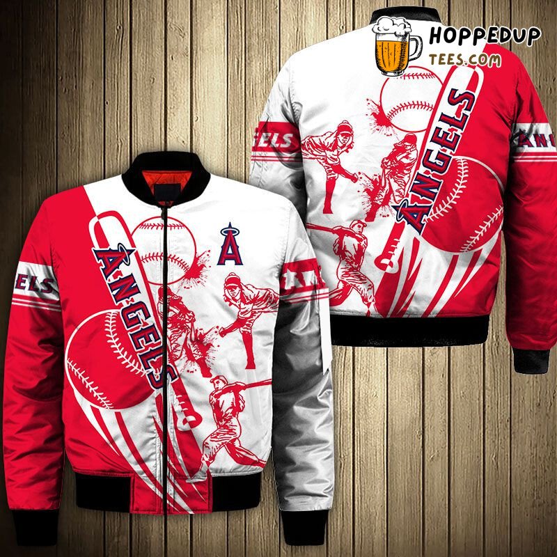 Los Angeles Angels Classic Red White MLB Team Bomber Jacket