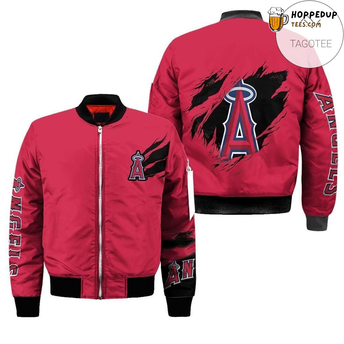 Los Angeles Angels MLB Dynamic Scratch Bomber Jacket Design