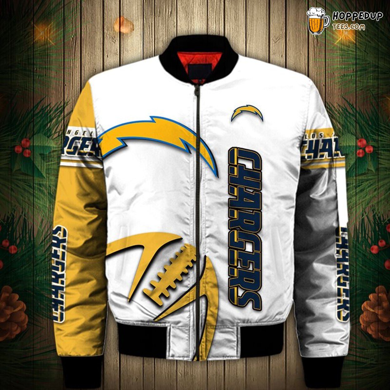 Los Angeles Chargers Bomber Jacket Ball Graphics Fans Top Choice