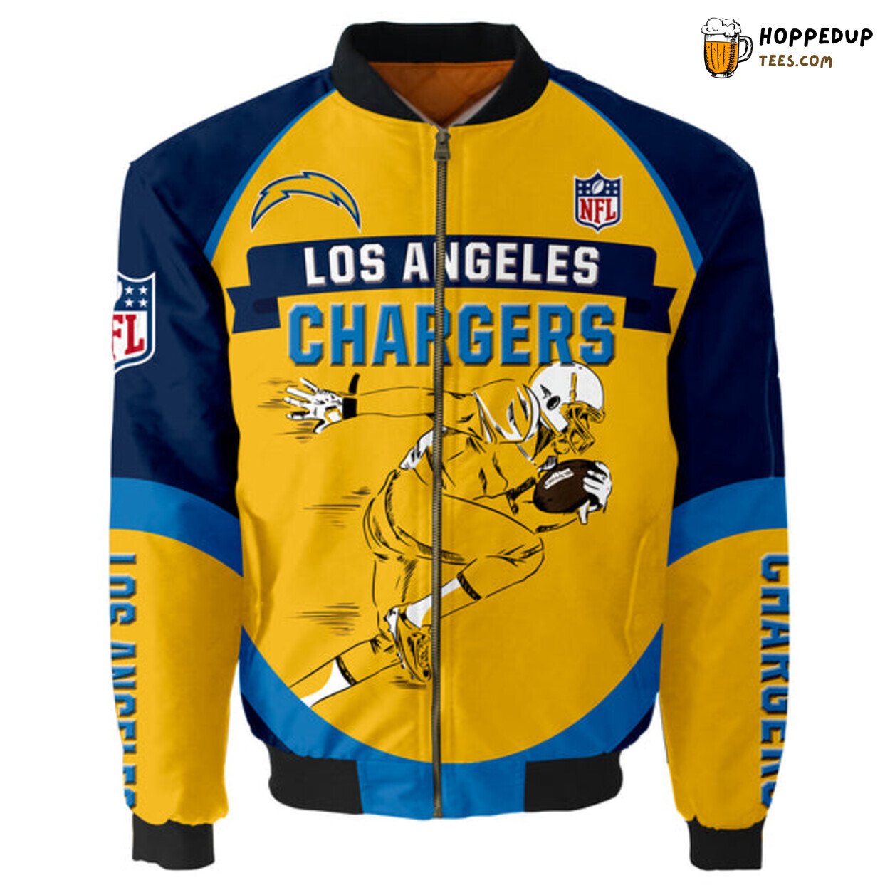 Los Angeles Chargers Graphic Player Bomber Jacket Running Football