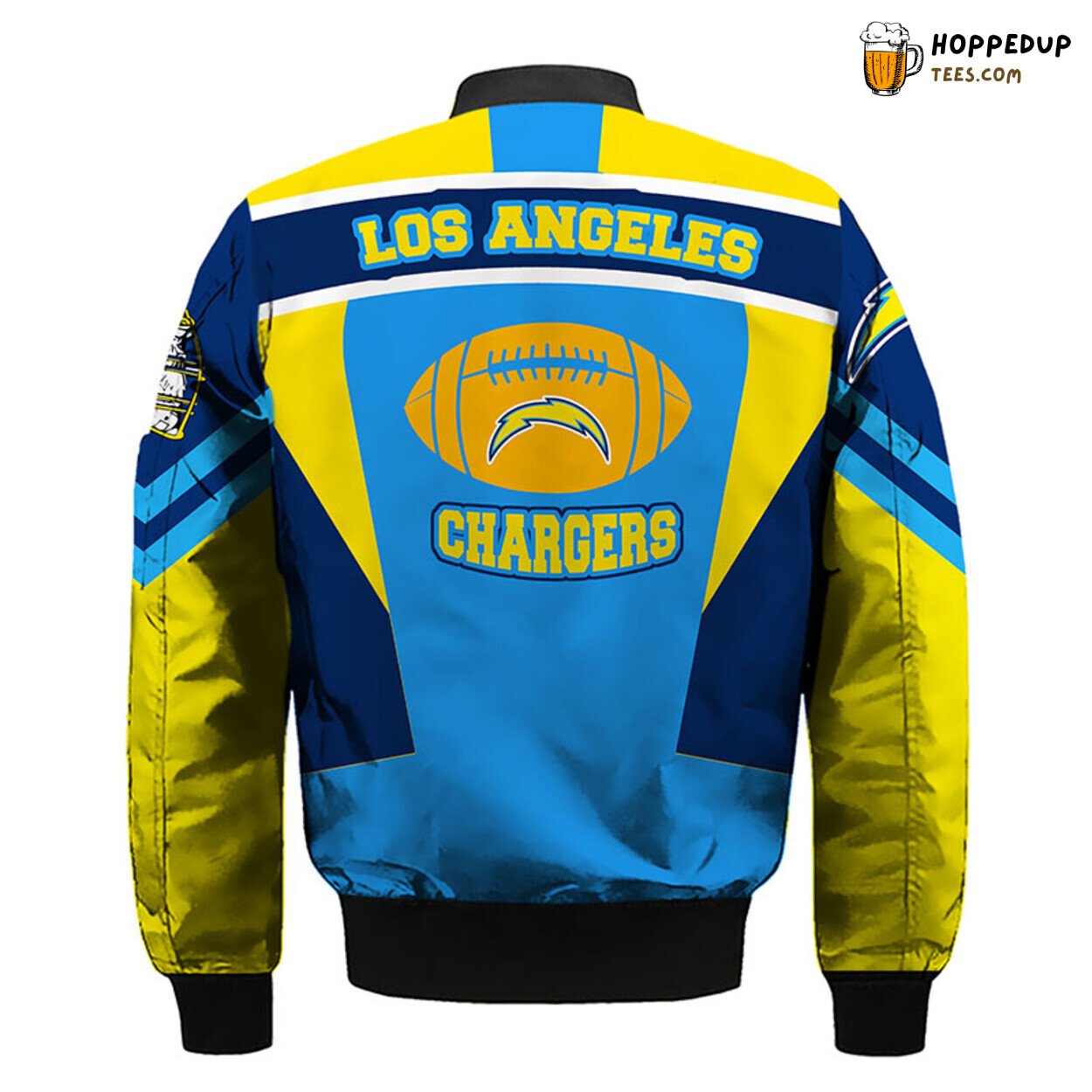 Los Angeles Chargers NFL Bomber Jacket Skull Blue Yellow Theme