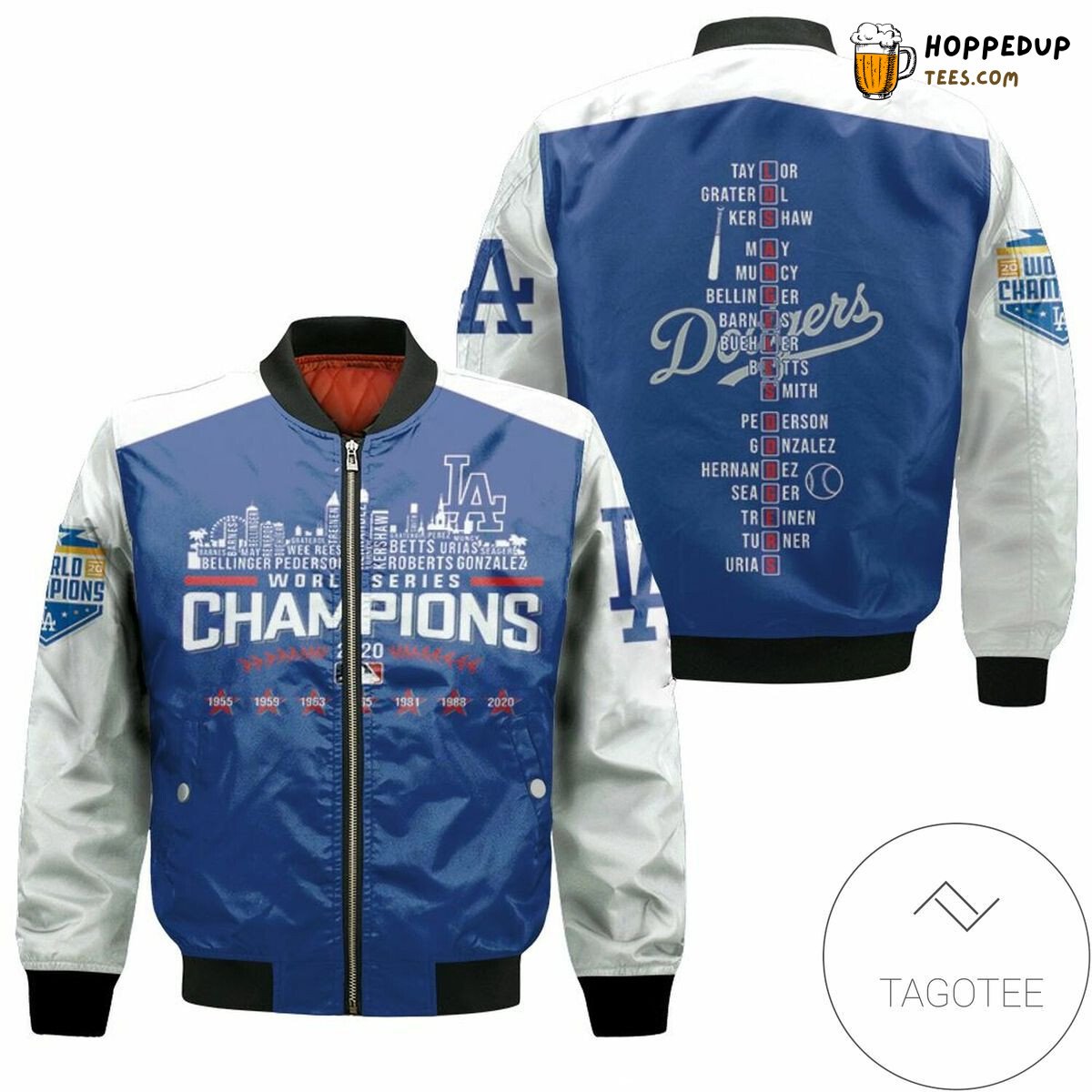 Los Angeles Dodgers MLB Premium Bomber Jacket Home Game Style