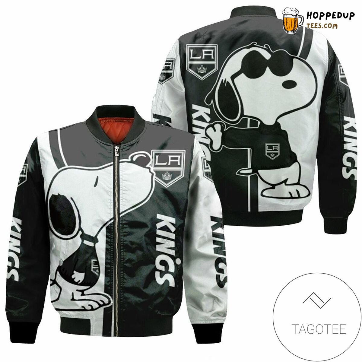 Los Angeles Kings NHL Snoopy Enthusiast Bomber Jacket Trim