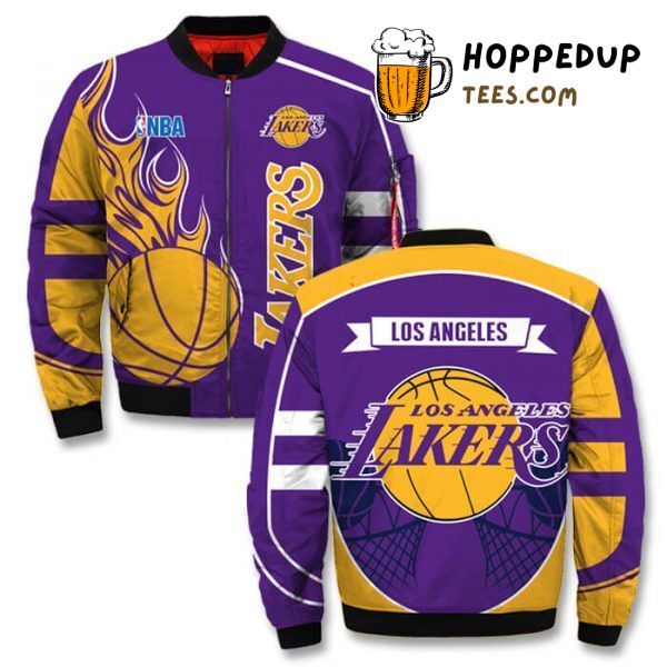 Los Angeles Lakers Exclusive Bomber Jacket with 3D Printful Design