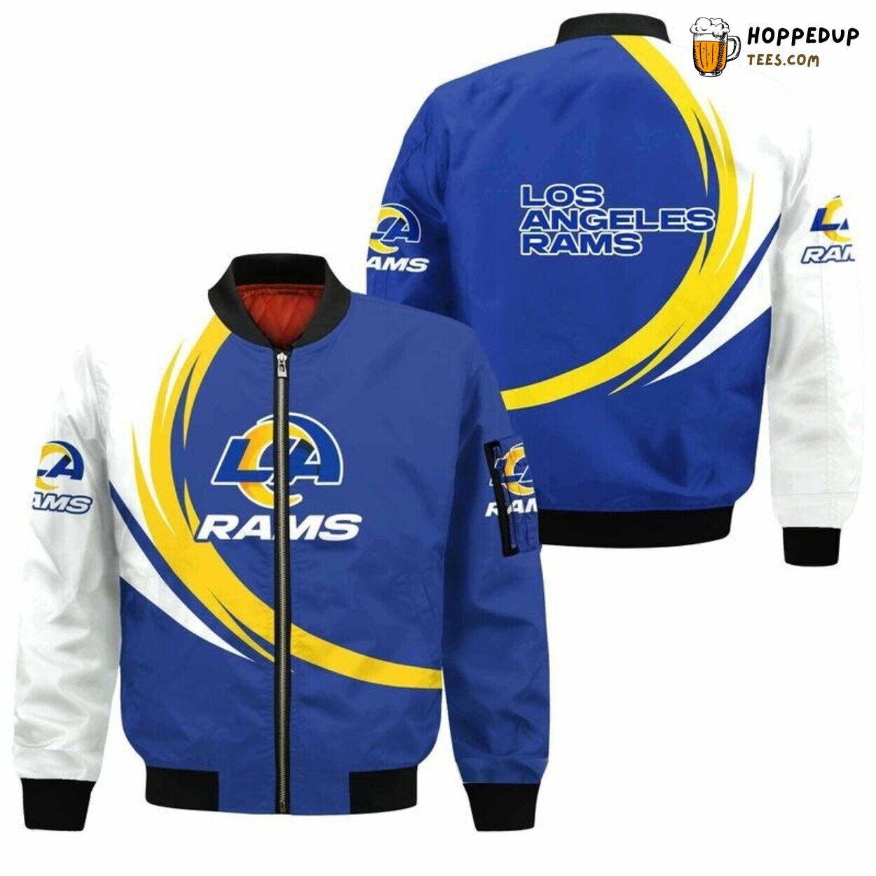 Los Angeles Rams Graphic Curve Winter Bomber Jacket Unique Men Gift