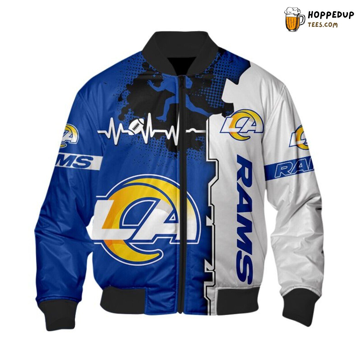 Los Angeles Rams Jacket Heart ECG Line Winter Bomber Special Men Gift